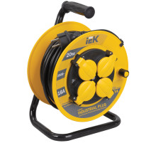 IEK INDUSTRIAL PLUS Катушка УК20 с т/з 4 места 2Р+PЕ/20метров 3х1,5мм2 IP44 Industrial plus