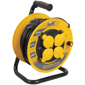 IEK INDUSTRIAL PLUS Катушка УК20 с т/з 4 места 2Р+PЕ/20метров 3х1,5мм2 IP44 Industrial plus