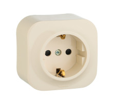 Legrand Quteo Бежевый Розетка с/з с шт.
