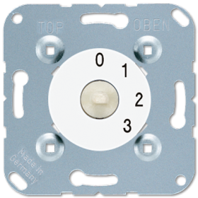 JUNG 3-ступенчатый поворотный выключатель, с нулевым положением 16 A / 250 В, белая шкала