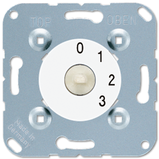 3-ступенчатый поворотный выключатель, с нулевым положением 16 A / 250 В, белая шкала