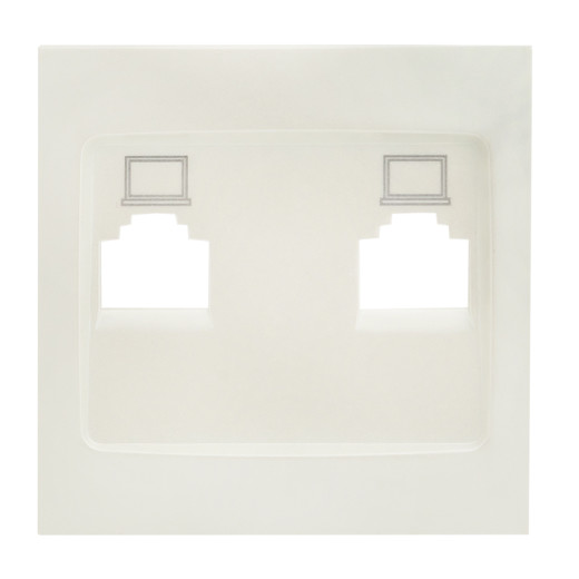Валенсия лицевая панель розетки RJ-45 2-местная жемчуг EKF PROxima