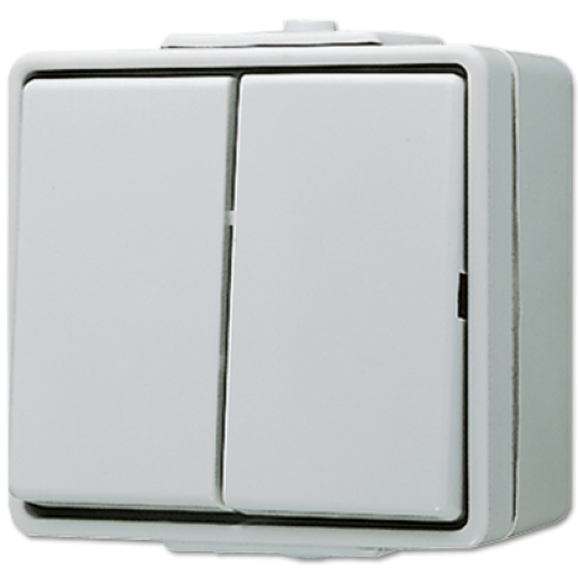 Выключатель для накладного монтажа сдвоенный IP44