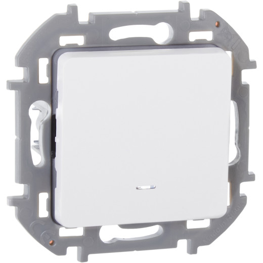 Выключатель одноклавишный с подсветкой/индикацией - Legrand/Daccord Inspiria - 10АХ 250В безвинтовые зажимы - белый