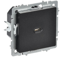 IEK BRITE Роз. USB C 65Вт высокоскор. зар. РЮ12-1-БрЧ черн.