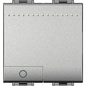 BT Livinglight Выключатель кнопочный мех-зм с центр. платой одиночный скрыт. уст-ки 10А 0-250В с нажимной кнопкой пластик Алюминий IP20.