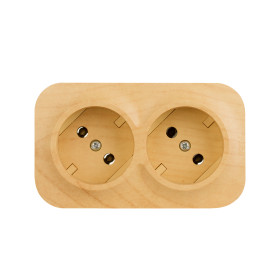 Legrand Quteo IP 20 Дерево Розеточный блок с предварительным подключением 2 x 2К без шторок - 16 A - 250 В~.