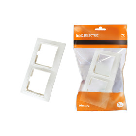 TDM Рамка 2-х постовая горизонтальная белая 