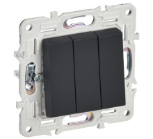 IEK SKANDY Графит Выключатель 3-клавишный 10А SK-V11G