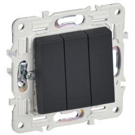 IEK SKANDY Графит Выключатель 3-клавишный 10А SK-V11G