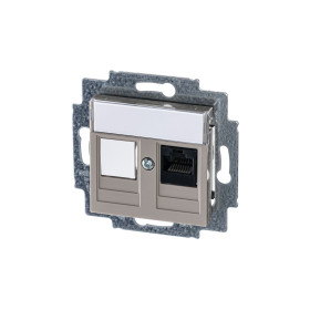 ABB EPJ Levit кофе макиато / белый Розетка компьютерная RJ45 кат,5e+заглуш,, кофе макиато