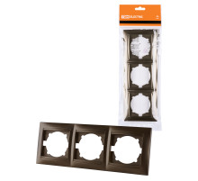 TDM Рамка 3-х постовая горизонтальная бронза 