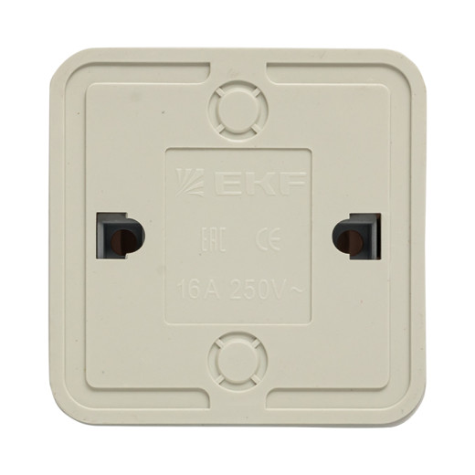 Рим Розетка 1-местная 16А с заземлением белая EKF