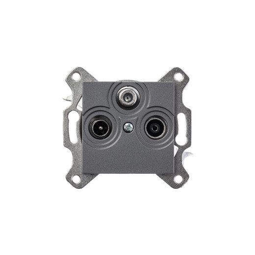 Розетка TV-R-SAT ABB Levit единственная сталь