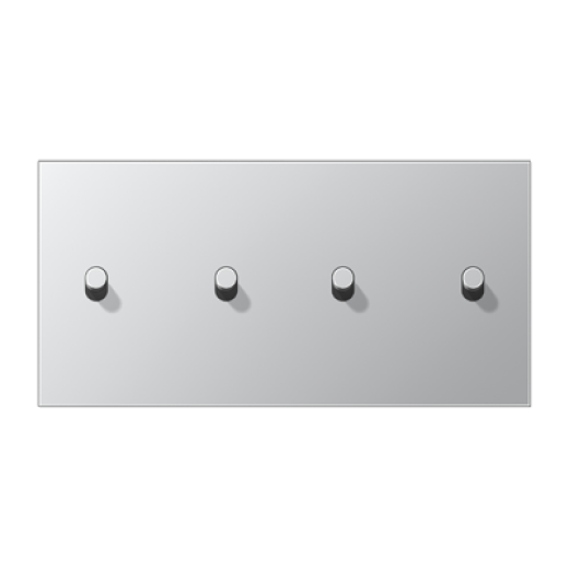 Центральная плата, 2 поста, для горизонтальной установки, тумблеры 2+2,цилиндр, металлическое исполнение, алюминий, серия LS