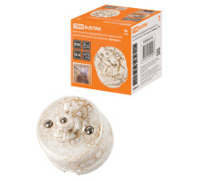 TDM Выключатель фарфоровый поворотный 2-кл. с ручкой (бантик) 10А мраморный «Болонь»