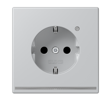 JUNG SCHUKO-розетка с LED подсветкой, алюминий