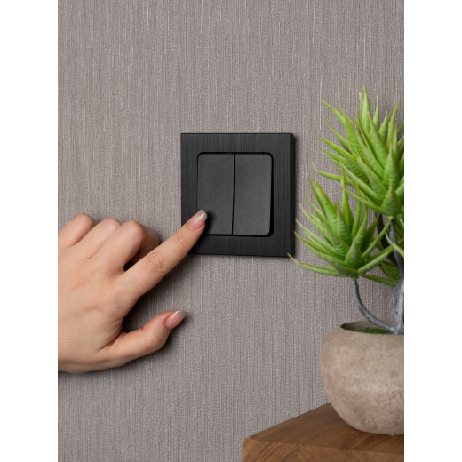 Стокгольм Механизм Выключателя 2-кл. проходного 10А винтовые клеммы черный EKF PROxima