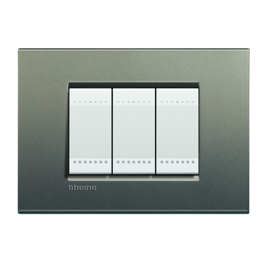 Livinglight Рамка прямоугольная, 3 модуля, цвет Серый шелк