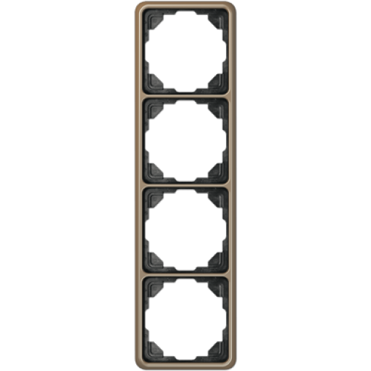 Рамка для вертикальной и горизонтальной установки, 4 поста, металл, золотая бронза, CD500