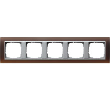 Gira Event Opaque Темно-коричневый/Алюминий Рамка 5-ая