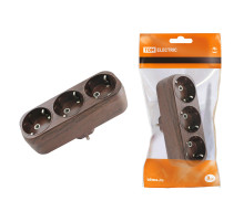 TDM Блок на 3 гнезда 2П+З плоский 16А 250B 