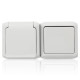 Блок выключатель и розетка с заземлением с защитными шторками - Legrand Quteo - IP44 16А 250В винтовые зажимы накладной монтаж - белый