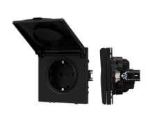 Arlight Механизм розетки влагозащищённый SCT-NOBE-MCP-SFPL-BK (230V, 16A) (-)