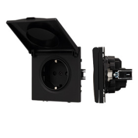 Arlight Механизм розетки влагозащищённый SCT-NOBE-MCP-SFPL-BK (230V, 16A) (-)