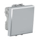 Переключатель одноклавишный модульный, Avanti, закаленная сталь, 2 модуля