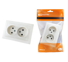 TDM Розетка двойная 2П 10А 250В белая 