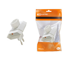 TDM Блок плоский на 3 гнезда 2П 2,5 А 250 B под плоскую вилку белый