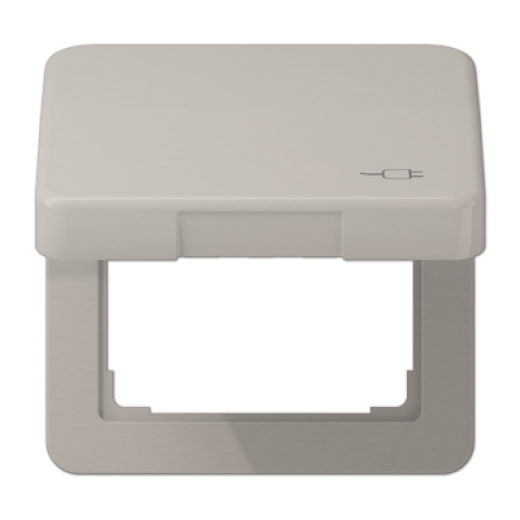 Рамка с подпружиненной крышкой для механизмов 50*50, с символом 