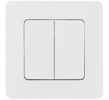 Legrand/Daccord INSPIRIA Белый Выключатель двухклавишный 10 AX - 250 В.