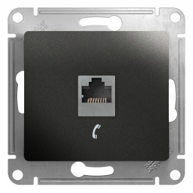 Systeme Electric Glossa Антрацит Розетка телефонная RJ11