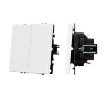 Arlight Механизм выключателя двухклавишный проходной SWT-NOBE-MKP2-SFPL-WH (230V, 10A) (-)