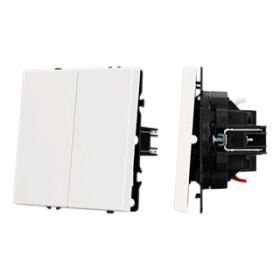 Arlight Механизм выключателя двухклавишный проходной SWT-NOBE-MKP2-SFPL-WH (230V, 10A) (-)