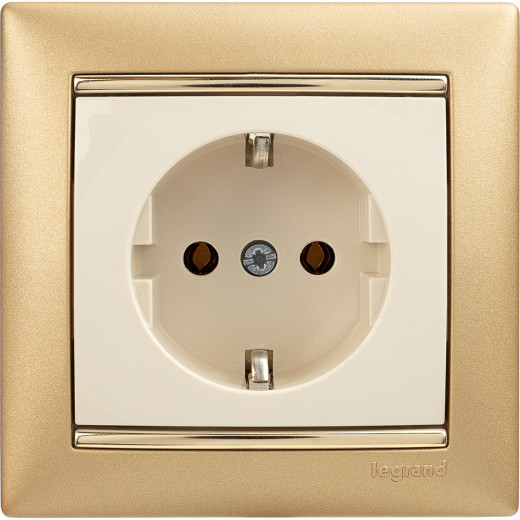 Розетка с заземлением - Legrand Valena - без шторок 16А 250В винтовые зажимы - слоновая кость
