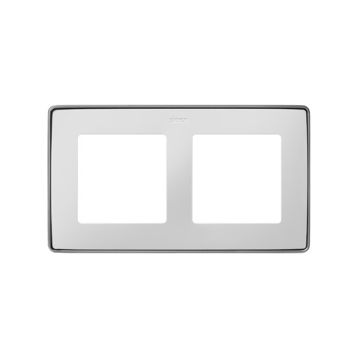 Simon 82 Detail Рамка, 2 пост, белый, основание алюминий
