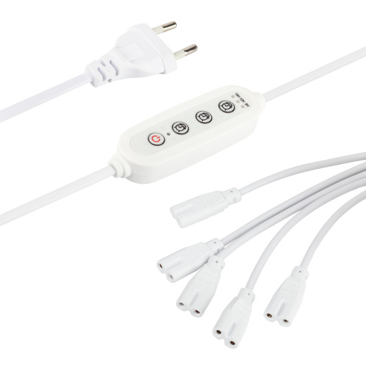 Разветвитель сетевой для линейных светильников ЭРА 5х IEC C7 2pin+timer на 5 точек с таймером 9, 12, 15H 2м