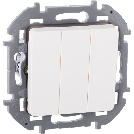 Выключатель трёхклавишный - Legrand/Daccord Inspiria - 10АХ 250В винтовые зажимы - белый