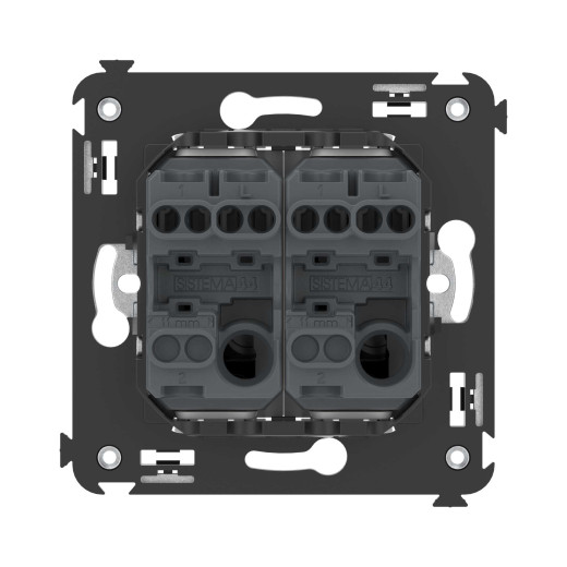 Кнопка двухклавишная в стену, Avanti, черный квадрат