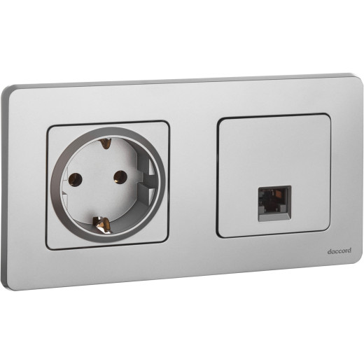 Розетка компьютерная RJ45 категория 5e UTP - Legrand/Daccord Inspiria - алюминий