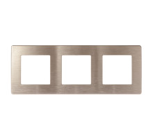 ЭРА Рамка для розеток и выключателей Серия 12 12-5103-04 на 3 поста, Сатин, шампань