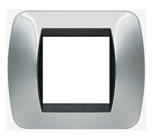 BT LV Светлый Хром Рамка на 2 модуля.