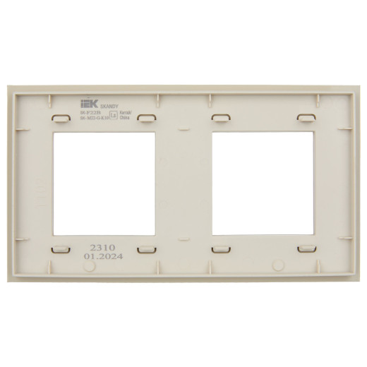 SKANDY Рамка 2-мест. SK-F22B стекло беж. IEK
