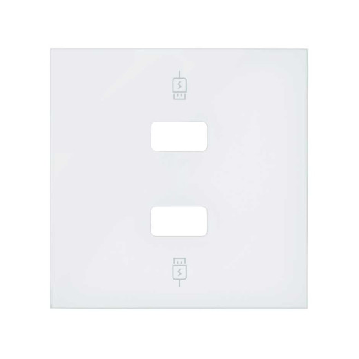 Simon 100 Белый матовый  Накладка для зарядного устройства 2хUSB