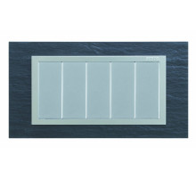 Simon 82 Centr. Сланец/Алюминий (композит) Рамка с суппортом на 5 узких модулей