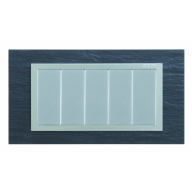 Simon 82 Centr. Сланец/Алюминий (композит) Рамка с суппортом на 5 узких модулей