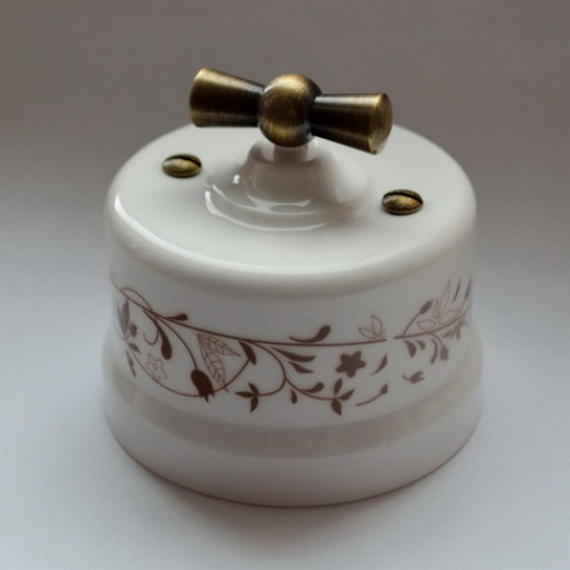 Бел Выключатель 1-кл. проходной, стандарт. Декор d6/2